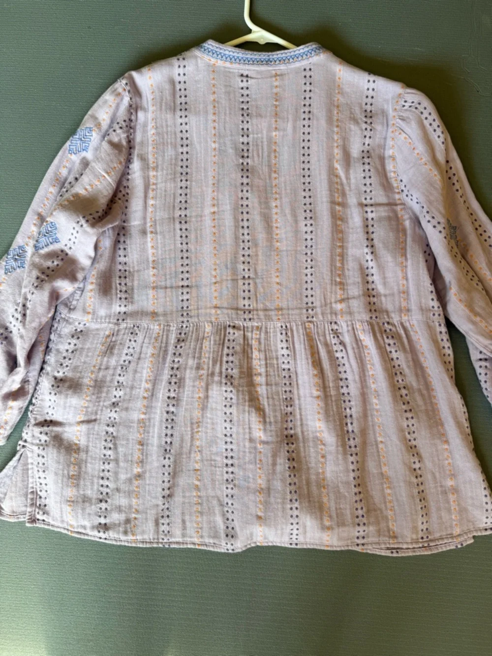 J Jill Embroidered Boho Tunic Top - Lavender & Sky Blue - Picture 2 of 5